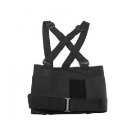 Faja negra ajustable con tirantes, talla XG