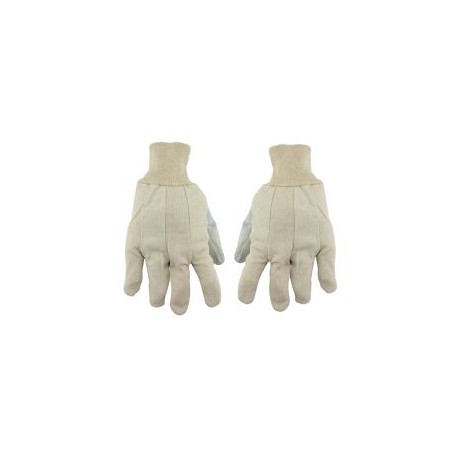 Guantes grises de carnaza y loneta, unitalla