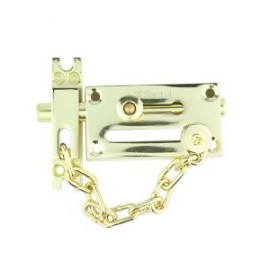 Pasador de latón brillante con cadena para puerta